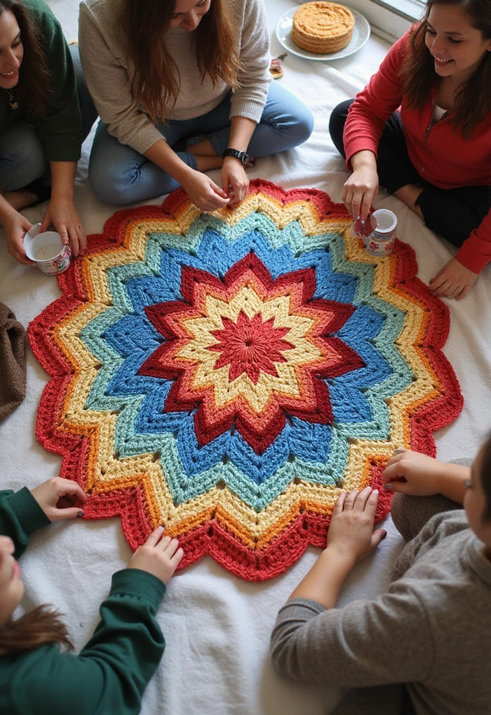 27 Vibrant and Colorful 6 Day Star Blanket Crochet Designs for Your Next Cozy Project - 26. Interactive Crochet
