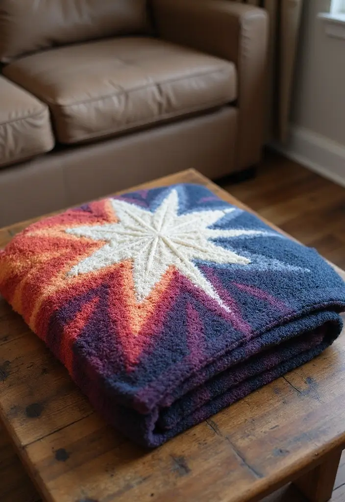 27 Vibrant and Colorful 6 Day Star Blanket Crochet Designs for Your Next Cozy Project - 8. Gradient Star Blanket