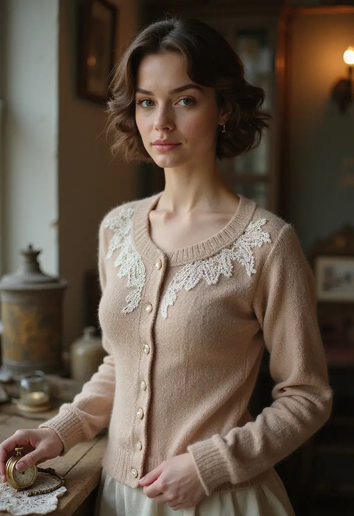 28 Cozy Crochet Cardigan Pattern Free Ideas for Layering and Warmth - 12. Vintage-Inspired Cardigan