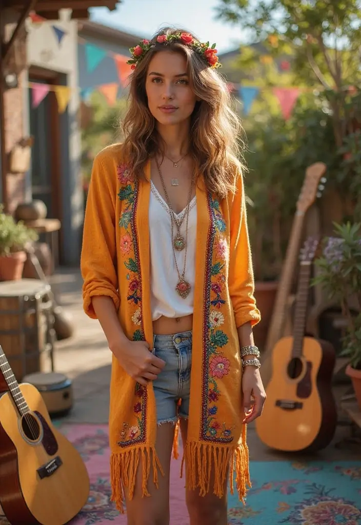 28 Cozy Crochet Cardigan Pattern Free Ideas for Layering and Warmth - 14. Festival-Ready Cardigan