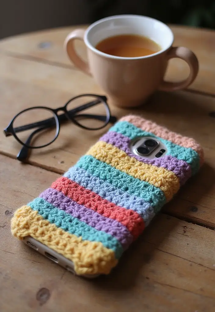 28 Crochet Patterns for Beginners with Basic Stitches Using Eco-Friendly Yarn - 16. Simple Crochet Phone Case