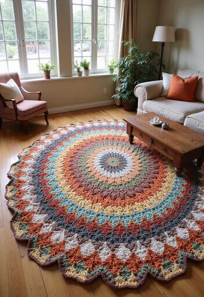 28 Crochet Patterns for Beginners with Basic Stitches Using Eco-Friendly Yarn - 17. Basic Crochet Rug