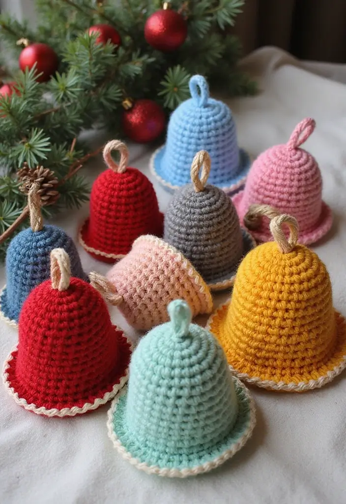 28 Crochet Patterns for Beginners with Basic Stitches Using Eco-Friendly Yarn - 21. Easy Crochet Bell Ornament