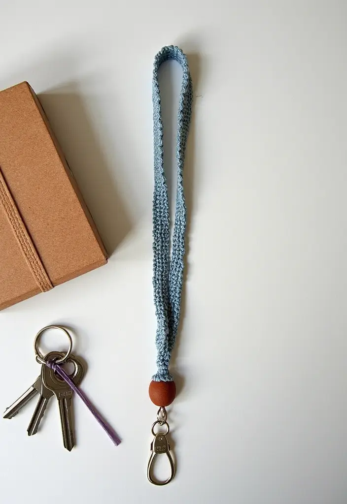 28 Crochet Patterns for Beginners with Basic Stitches Using Eco-Friendly Yarn - 24. Simple Crochet Lanyard
