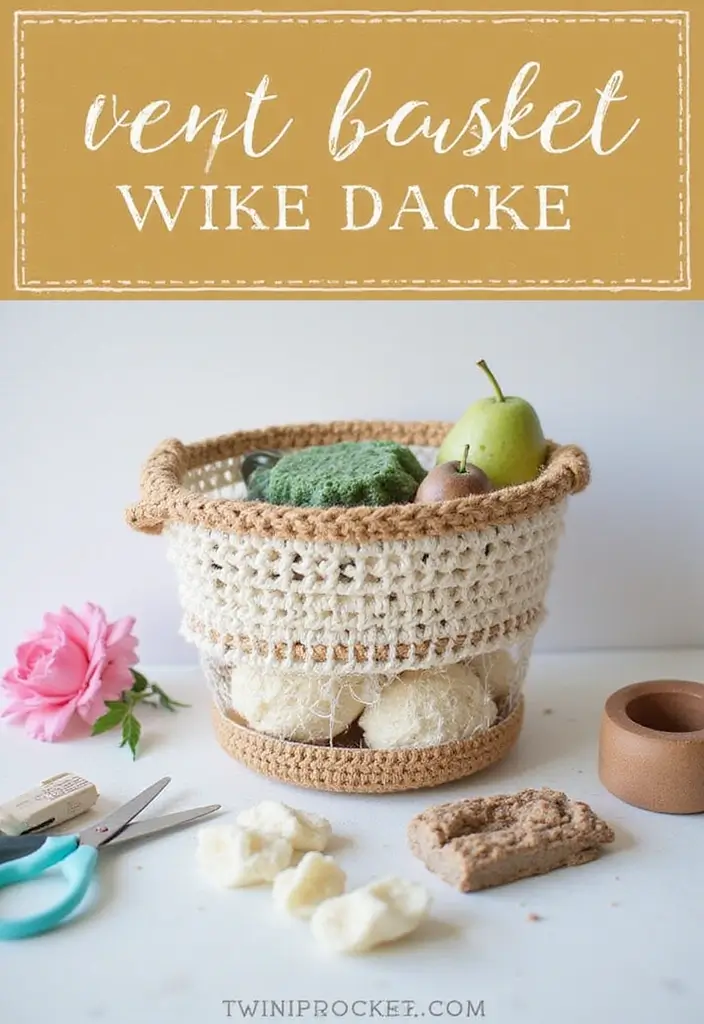 28 Crochet Patterns for Beginners with Basic Stitches Using Eco-Friendly Yarn - 26. Basic Crochet Wire Basket