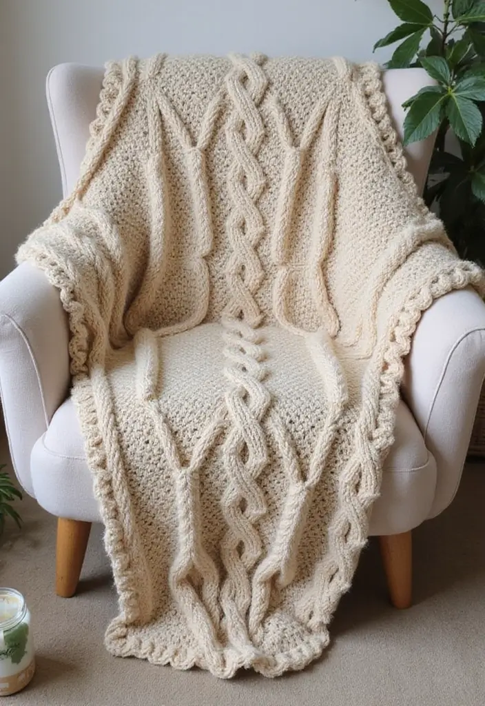 28 Cute and Warm Crochet Baby Blanket Free Pattern Designs Perfect for Newborn Gifts - 11. Cozy Cable Knit Blanket