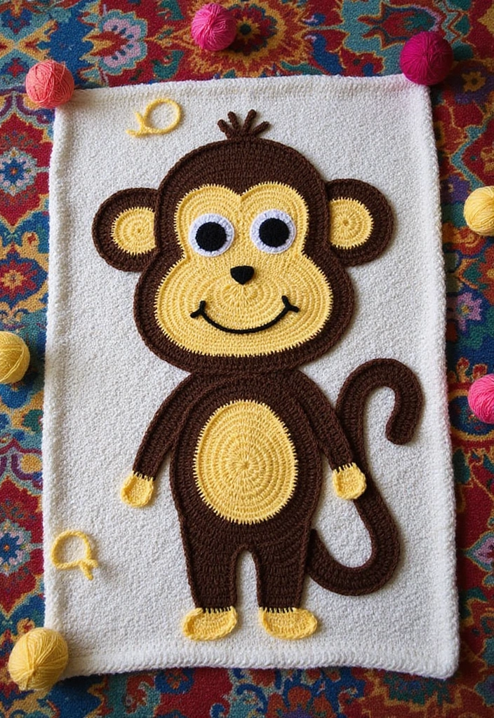 28 Cute and Warm Crochet Baby Blanket Free Pattern Designs Perfect for Newborn Gifts - 17. Funky Monkey Blanket