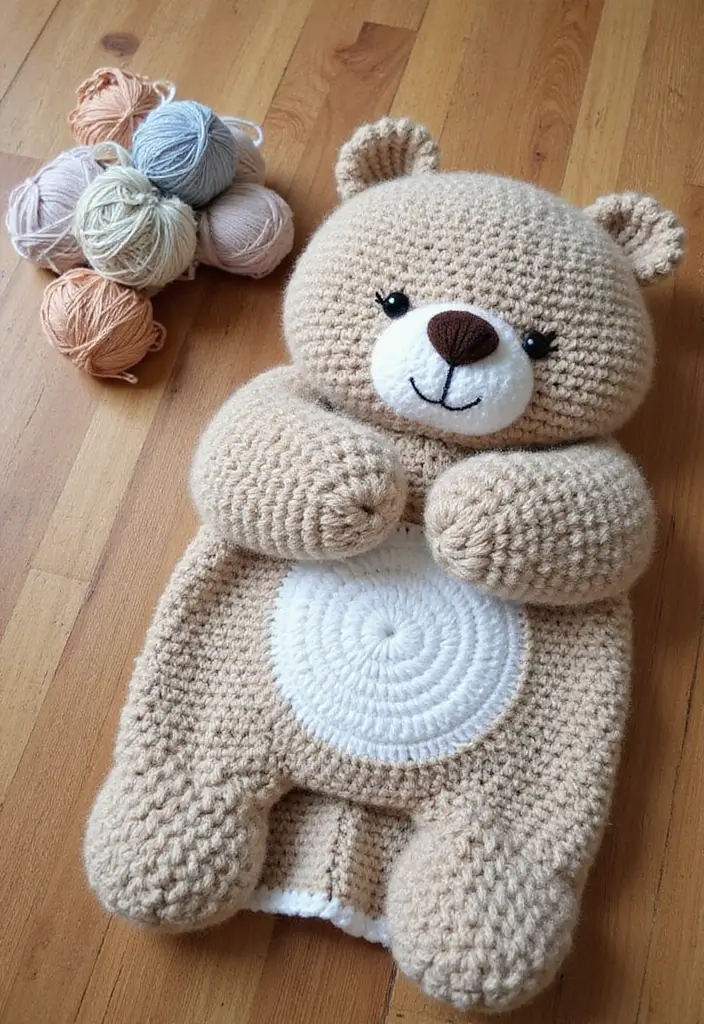 28 Cute and Warm Crochet Baby Blanket Free Pattern Designs Perfect for Newborn Gifts - 6. Bear Hug Blanket