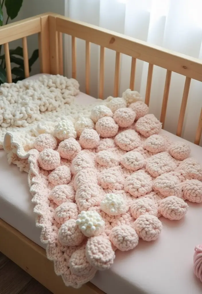 28 Cute and Warm Crochet Baby Blanket Free Pattern Designs Perfect for Newborn Gifts - 7. Soft Bubbles Blanket