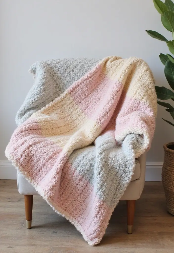 28 Free Crochet Patterns for Afghans with Textured Stitches and Gradient Colors - 12. Cluster Stitch Afghan