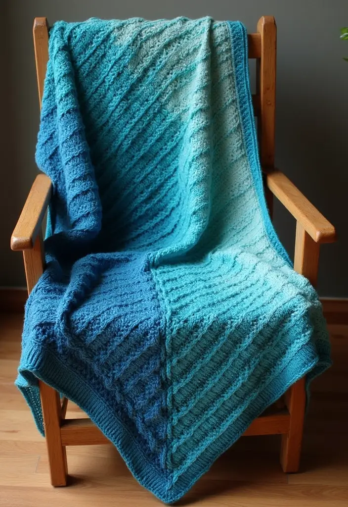 28 Free Crochet Patterns for Afghans with Textured Stitches and Gradient Colors - 15. Cross Stitch Afghan