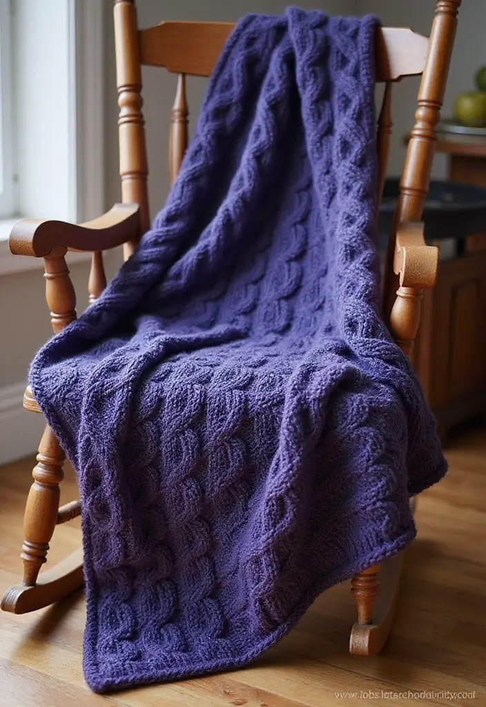 28 Free Crochet Patterns for Afghans with Textured Stitches and Gradient Colors - 18. Twisted Cable Afghan