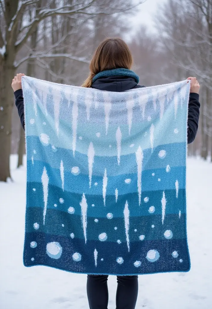 28 Free Crochet Patterns for Afghans with Textured Stitches and Gradient Colors - 22. Icicle Afghan Pattern