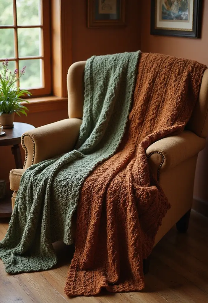 28 Free Crochet Patterns for Afghans with Textured Stitches and Gradient Colors - 3. Rustic Textured Afghan