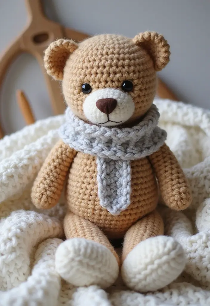 28 Fun Crochet Amigurumi Free Patterns Featuring Animals and Characters - 1. Snuggly Bear Amigurumi