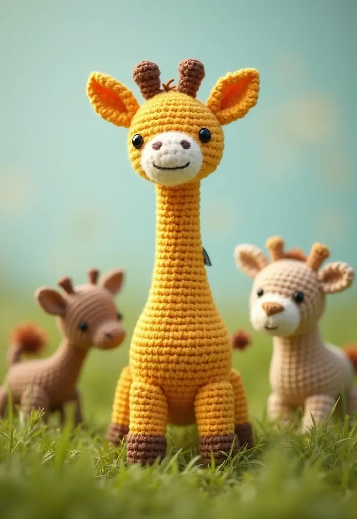 28 Fun Crochet Amigurumi Free Patterns Featuring Animals and Characters - 12. Giggly Giraffe Amigurumi