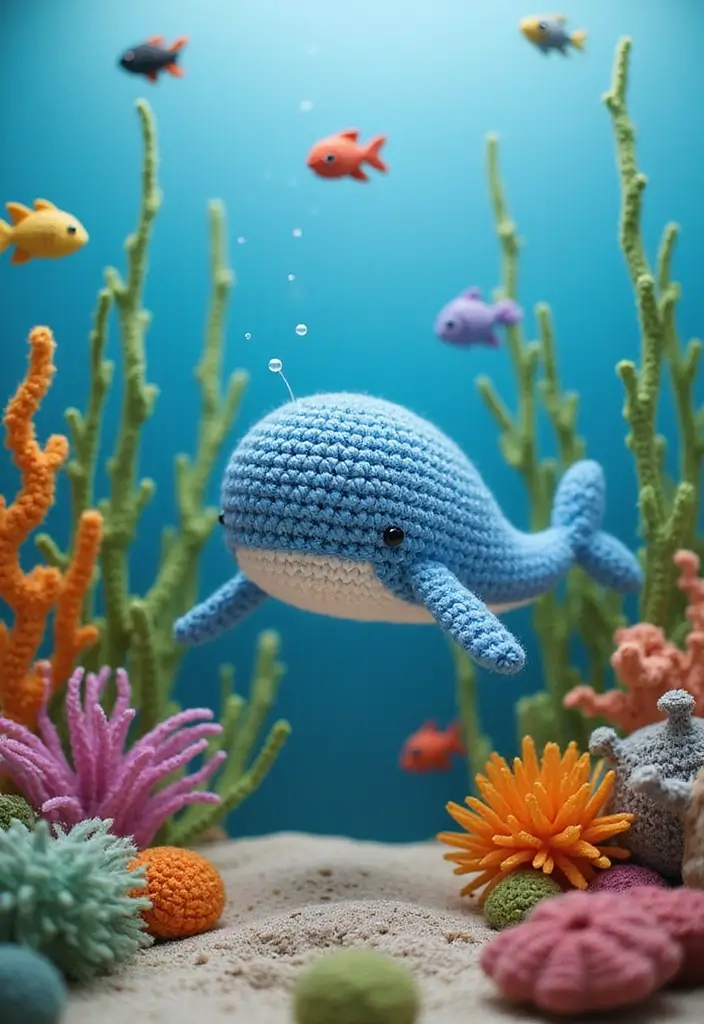 28 Fun Crochet Amigurumi Free Patterns Featuring Animals and Characters - 22. Whimsical Whale Amigurumi