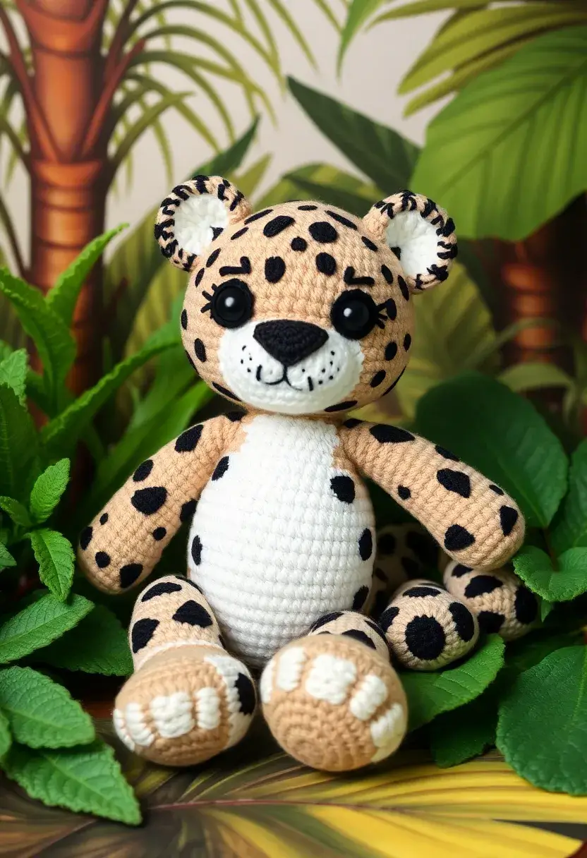 28 Fun Crochet Amigurumi Free Patterns Featuring Animals and Characters - 26. Joyful Jaguar Amigurumi