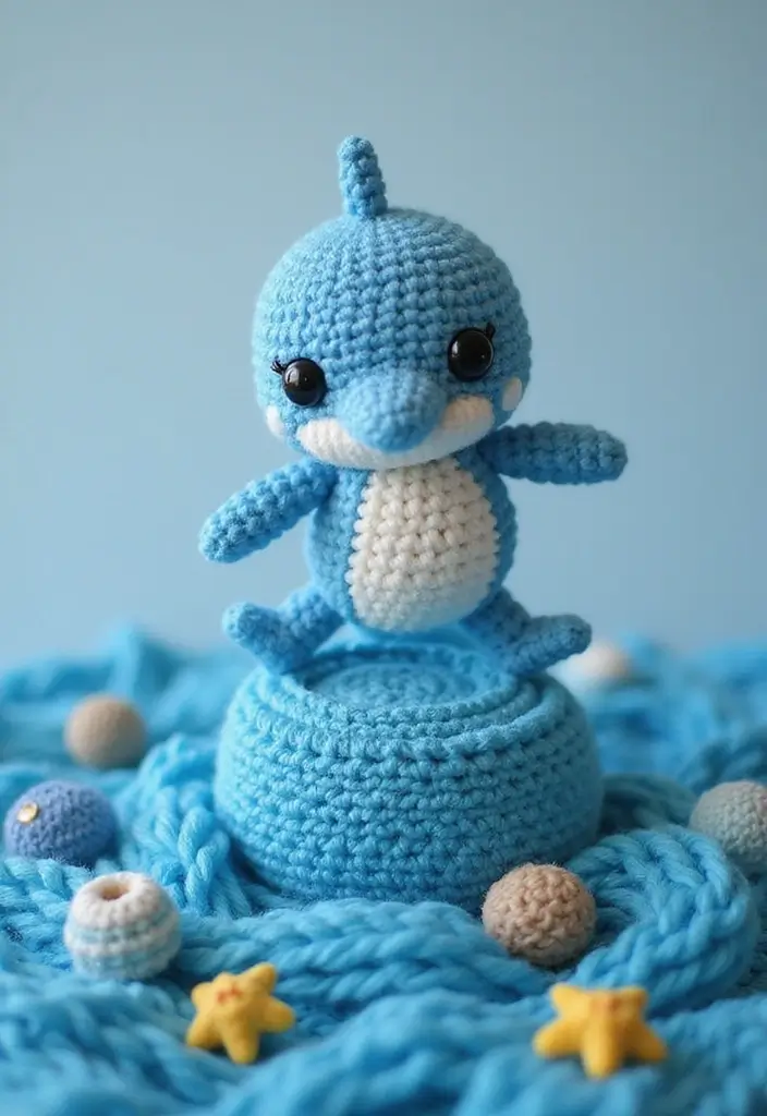 28 Fun Crochet Amigurumi Free Patterns Featuring Animals and Characters - 7. Dainty Dolphin Amigurumi