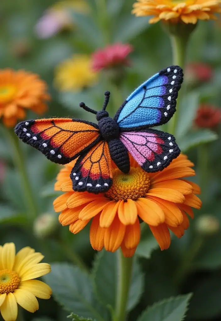 28 Fun Crochet Amigurumi Free Patterns Featuring Animals and Characters - 9. Beautiful Butterfly Amigurumi