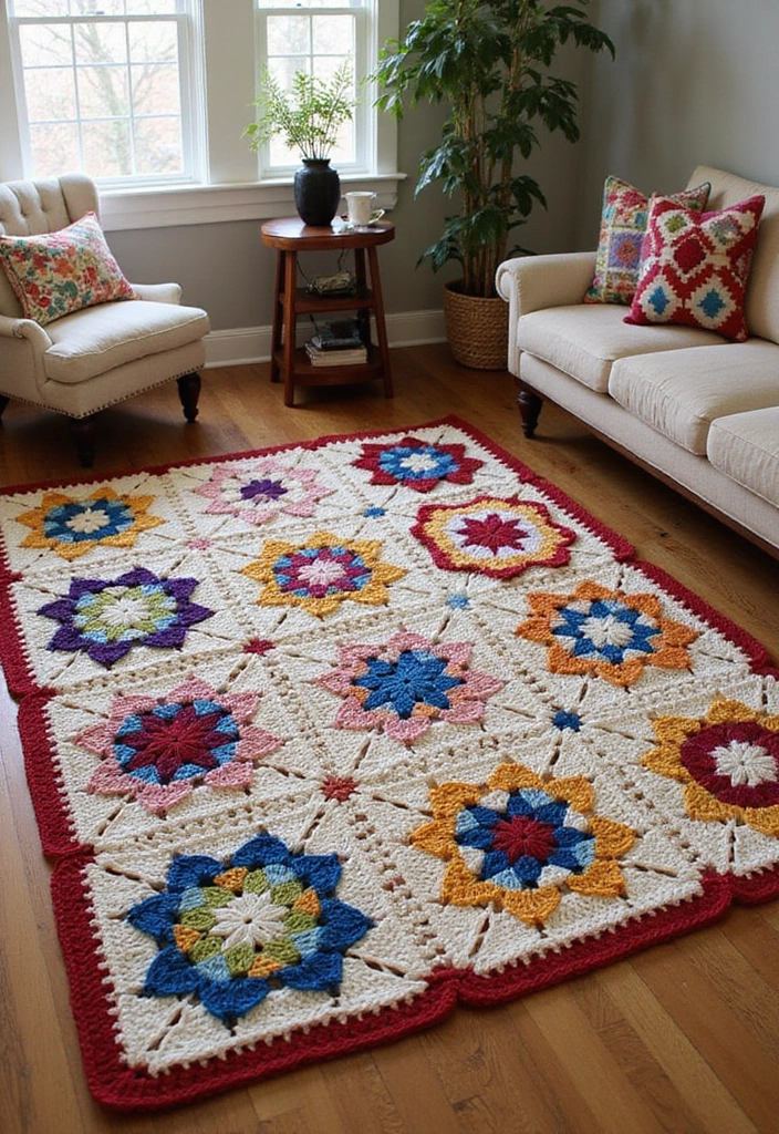 28 Granny Square Crochet Patterns to Inspire Your Next DIY Project - 12. Granny Square Rugs
