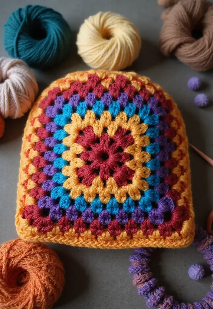28 Granny Square Crochet Patterns to Inspire Your Next DIY Project - 18. Granny Square Beanies