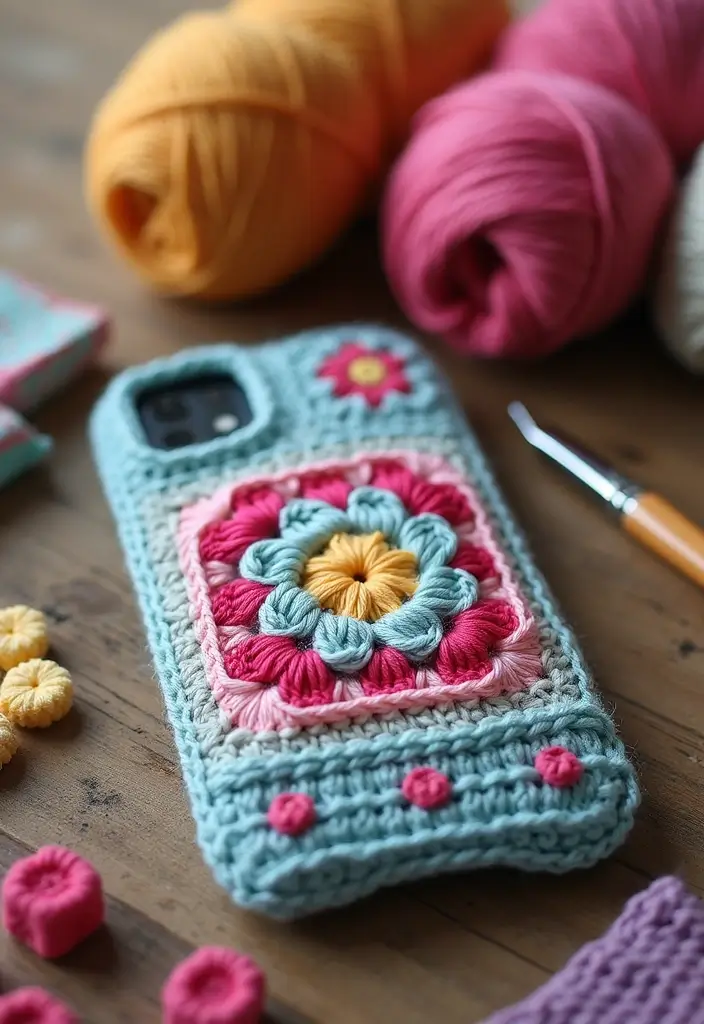 28 Granny Square Crochet Patterns to Inspire Your Next DIY Project - 21. Granny Square Phone Cases