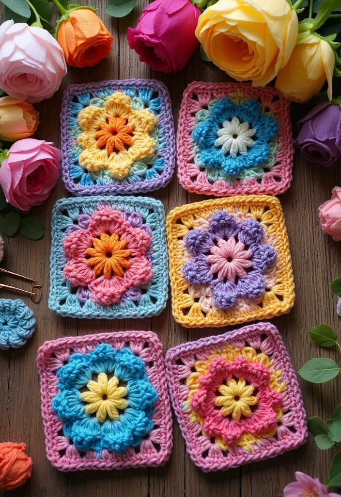 28 Granny Square Crochet Patterns to Inspire Your Next DIY Project - 4. Floral Granny Square
