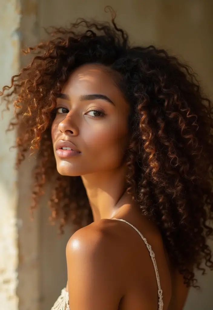 28 Half Braids Half Crochet Hairstyles That Blend Texture and Style Perfectly - 24. The Natural Texture with Crochet Curls