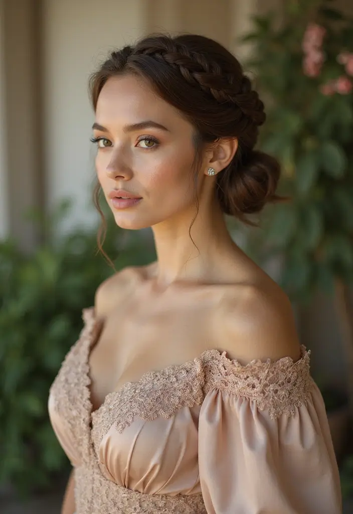 28 Half Braids Half Crochet Hairstyles That Blend Texture and Style Perfectly - 25. The Elegant Chignon with Half Braids