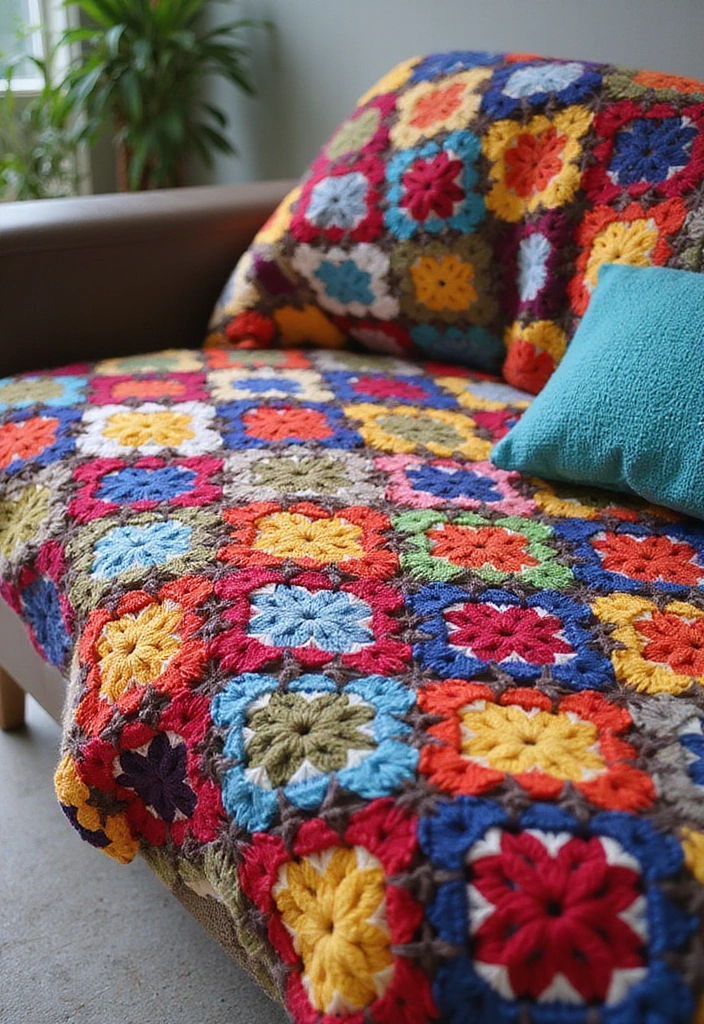 30 Beautiful Granny Square Crochet Patterns Free with Modern Layouts and Motif Ideas - 2. Bold Color Block Granny Squares