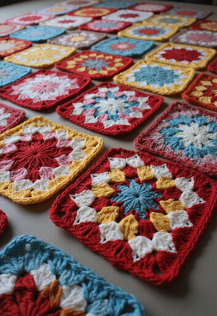 30 Beautiful Granny Square Crochet Patterns Free with Modern Layouts and Motif Ideas - 26. Shimmering Star Granny Squares