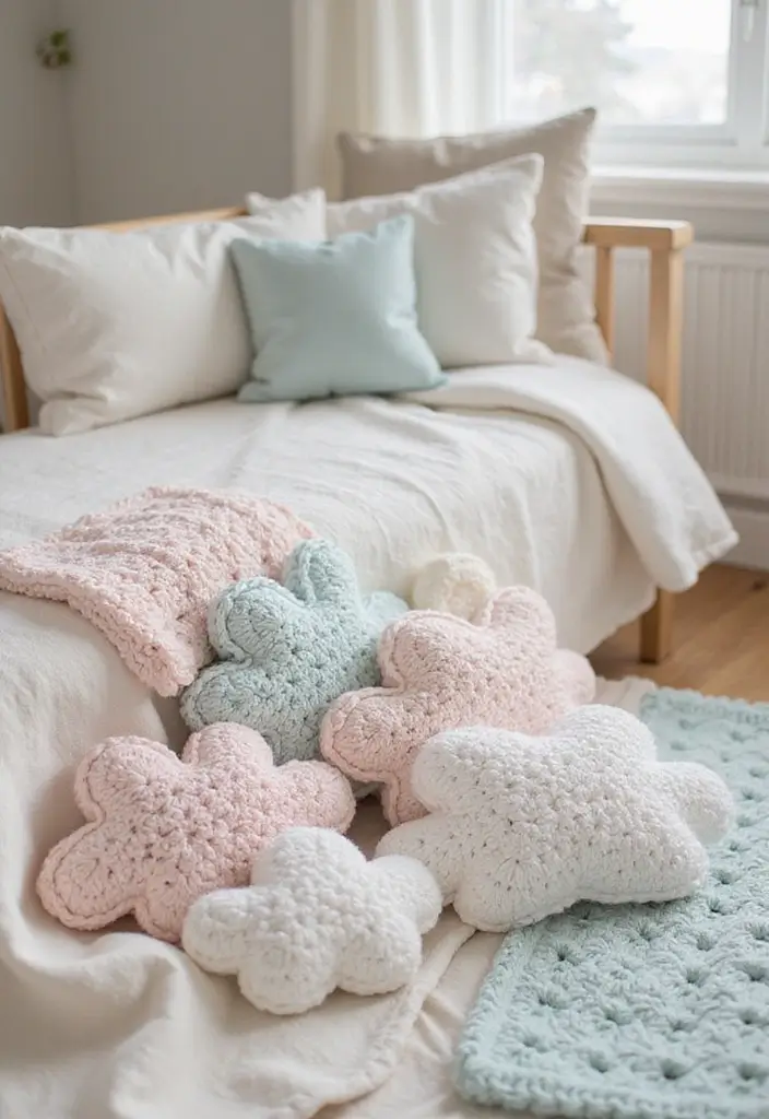 30 Beautiful Granny Square Crochet Patterns Free with Modern Layouts and Motif Ideas - 28. Whimsical Cloud Granny Squares