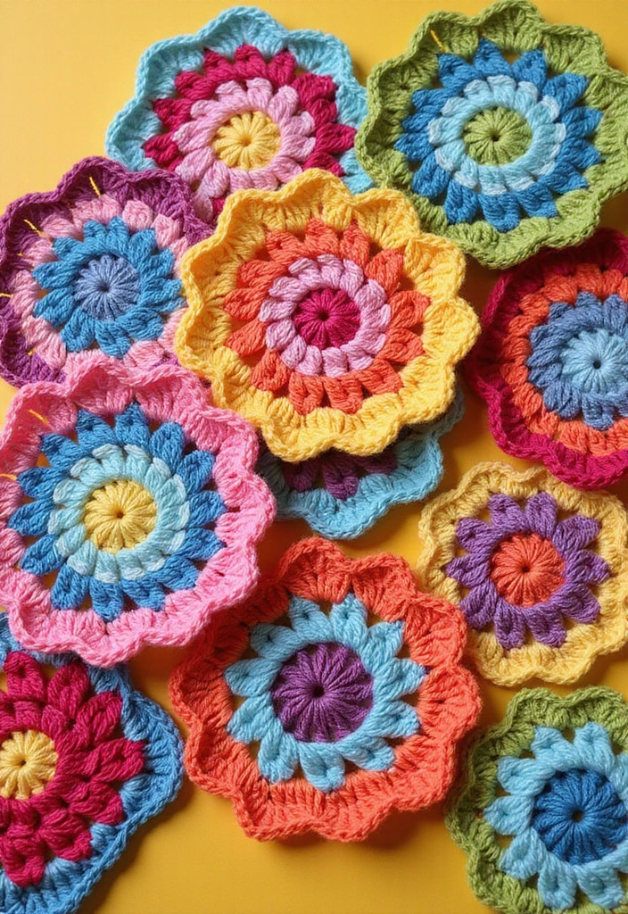 30 Beautiful Granny Square Crochet Patterns Free with Modern Layouts and Motif Ideas - 9. Striped Granny Squares