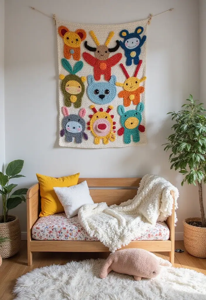 30 Colorful Crochet Tapestry Patterns: Free Charts for Your Home Decor - 12. Whimsical Creatures