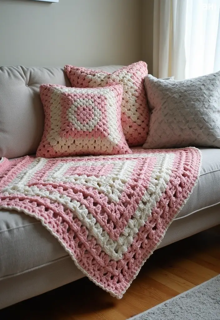 30 Cozy Crochet Granny Square Blanket Ideas with Creative Layouts - 19. Crochet Blanket with Borders