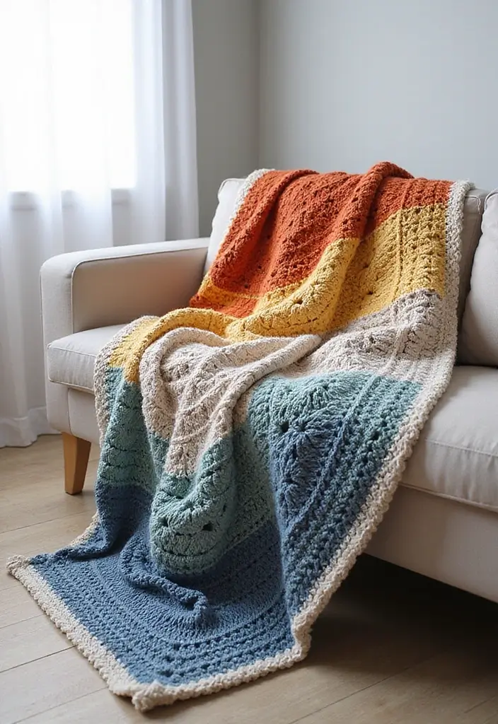30 Cozy Crochet Granny Square Blanket Ideas with Creative Layouts - 8. Ombre Effects