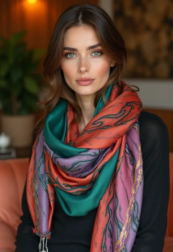 30 Cozy and Colorful Crochet Scarf Patterns Free Inspirations - 10. Twisted Scarf