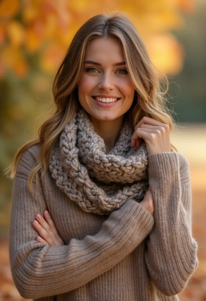 30 Cozy and Colorful Crochet Scarf Patterns Free Inspirations - 12. Cowl Neck Scarf
