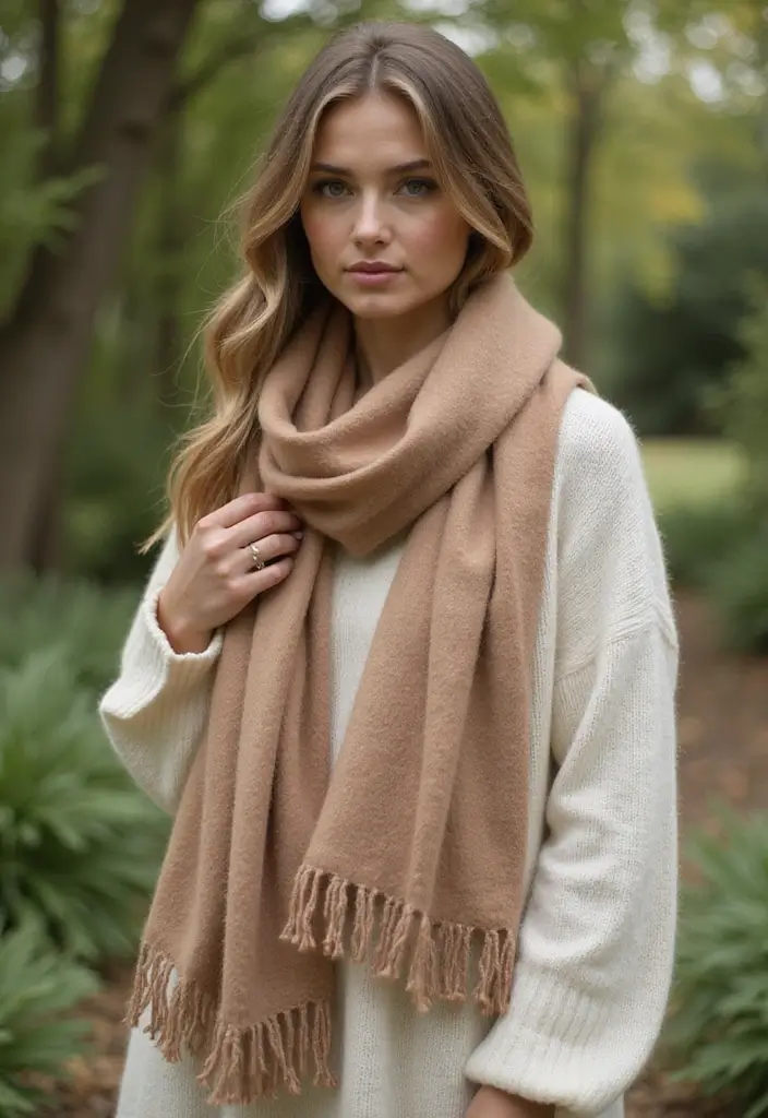 30 Cozy and Colorful Crochet Scarf Patterns Free Inspirations - 23. Earthy Tones Scarf