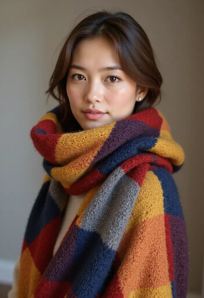 30 Cozy and Colorful Crochet Scarf Patterns Free Inspirations - 25. Block Pattern Scarf