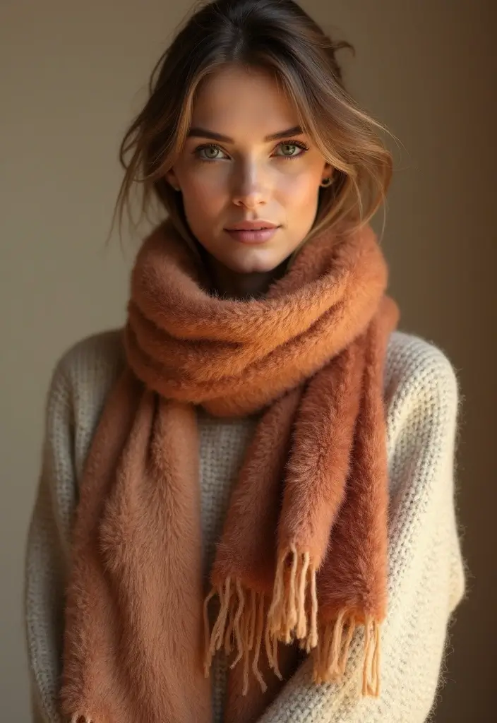 30 Cozy and Colorful Crochet Scarf Patterns Free Inspirations - 27. Fuzzy Scarf