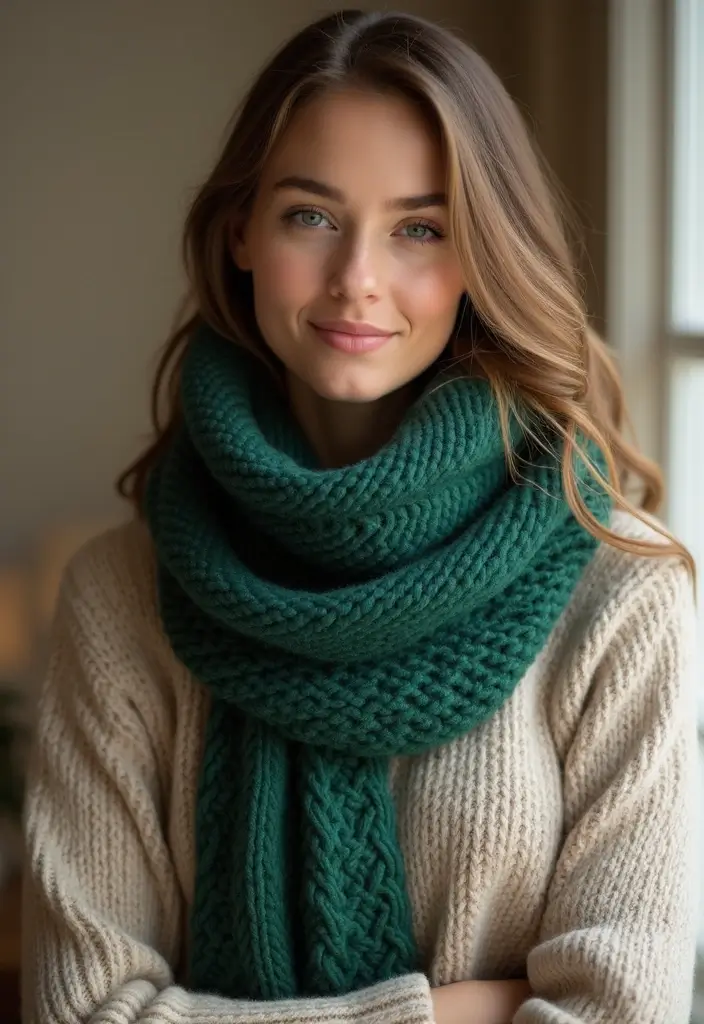 30 Cozy and Colorful Crochet Scarf Patterns Free Inspirations - 5. Moss Stitch Scarf