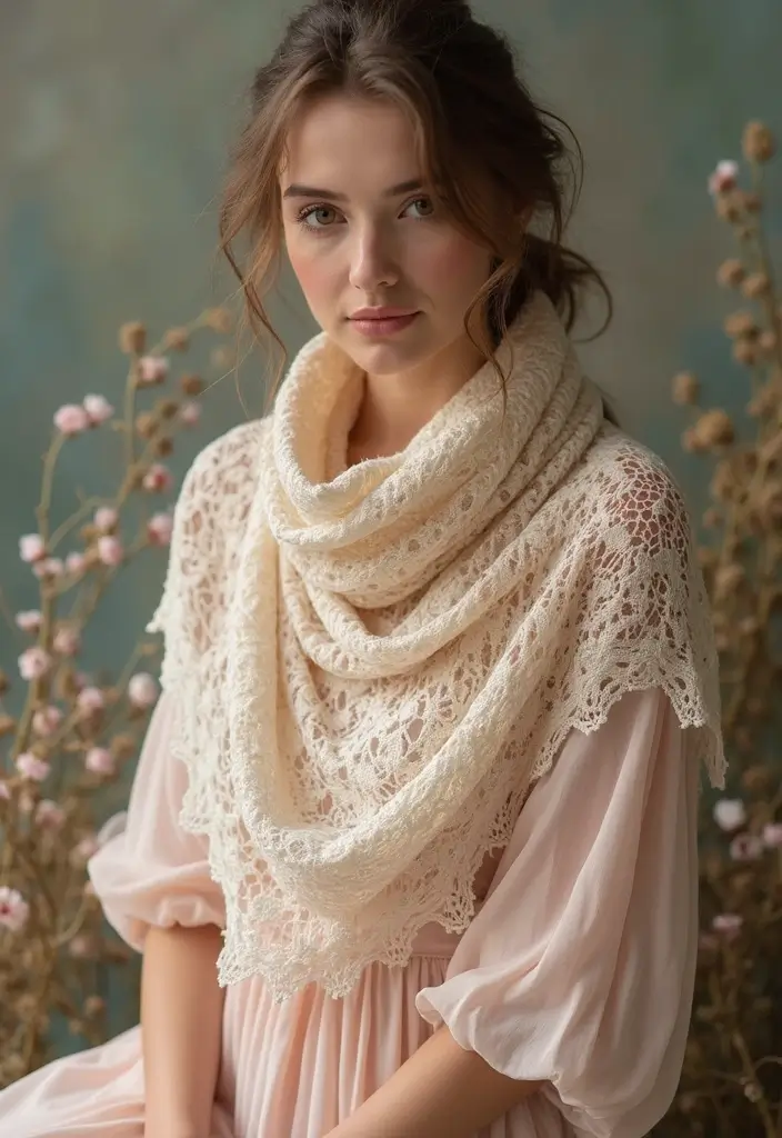 30 Cozy and Colorful Crochet Scarf Patterns Free Inspirations - 8. Lacy Openwork Scarf