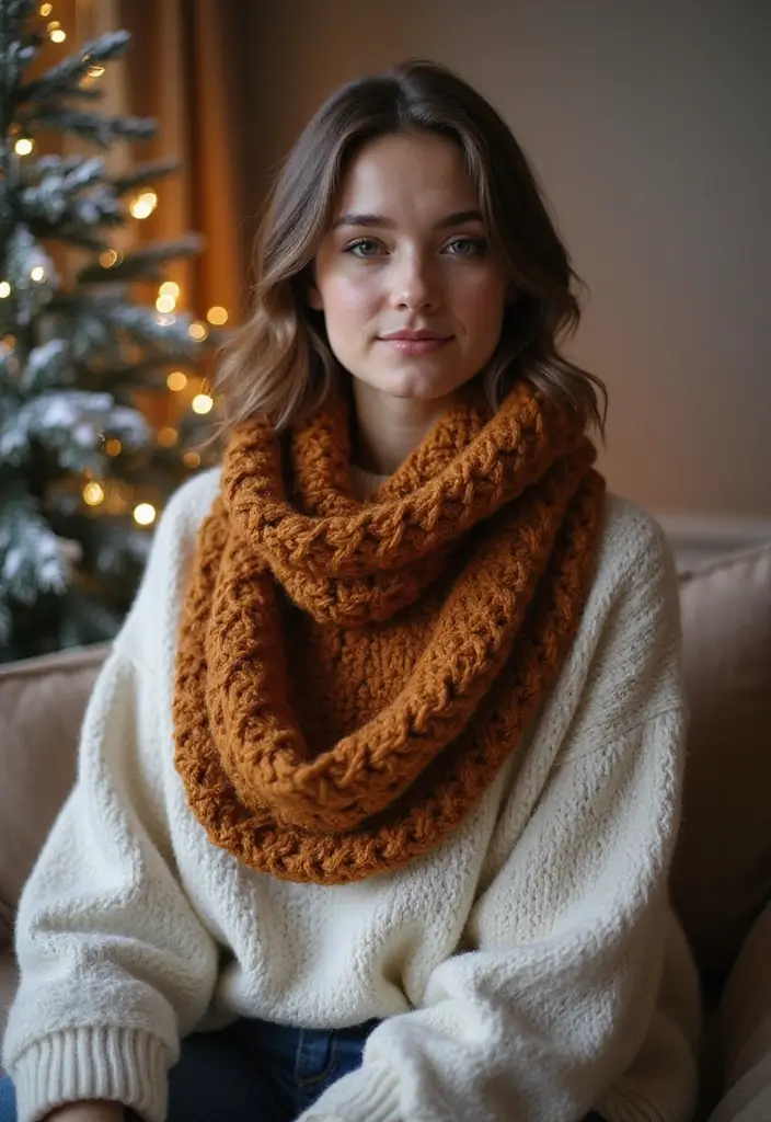 30 Creative Crochet Doll Clothes Free Pattern Ideas for Miniature Fashion Lovers - 28. Charming Cowl