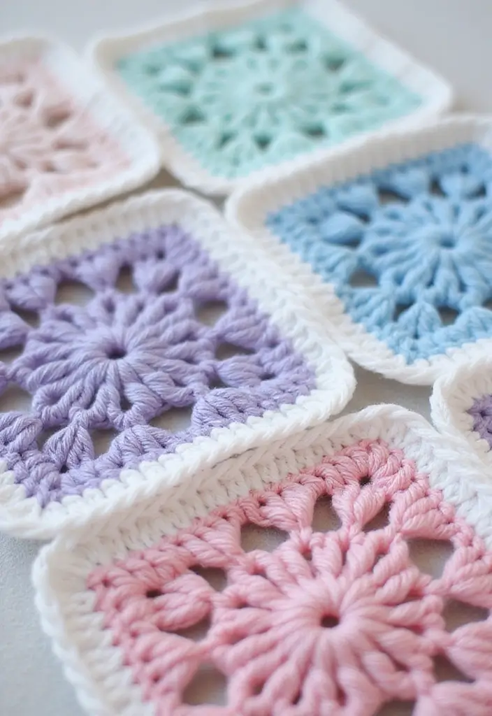30 Creative Ideas on How to Crochet a Granny Square with Modern Color Combinations and Borders - 1. Pastel Delight Granny Square