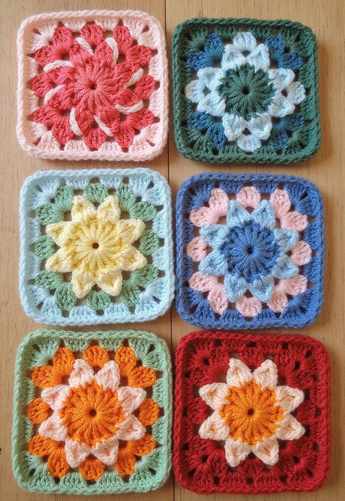 30 Creative Ideas on How to Crochet a Granny Square with Modern Color Combinations and Borders - 14. Seasonal Inspiration Granny Square
