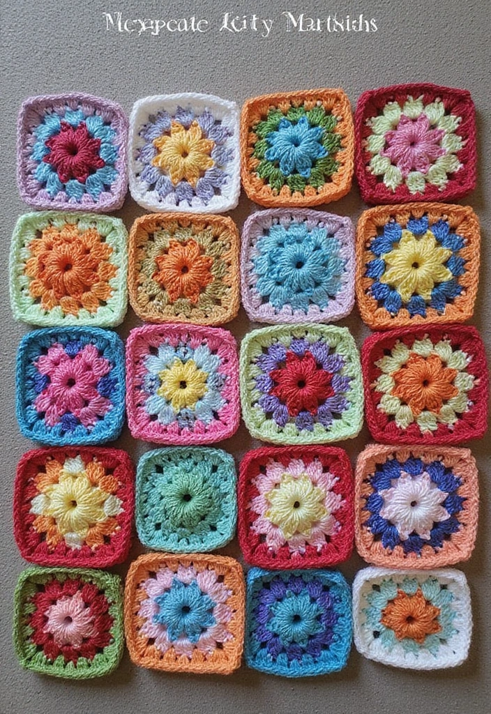 30 Creative Ideas on How to Crochet a Granny Square with Modern Color Combinations and Borders - 22. Combination Stitch Granny Square