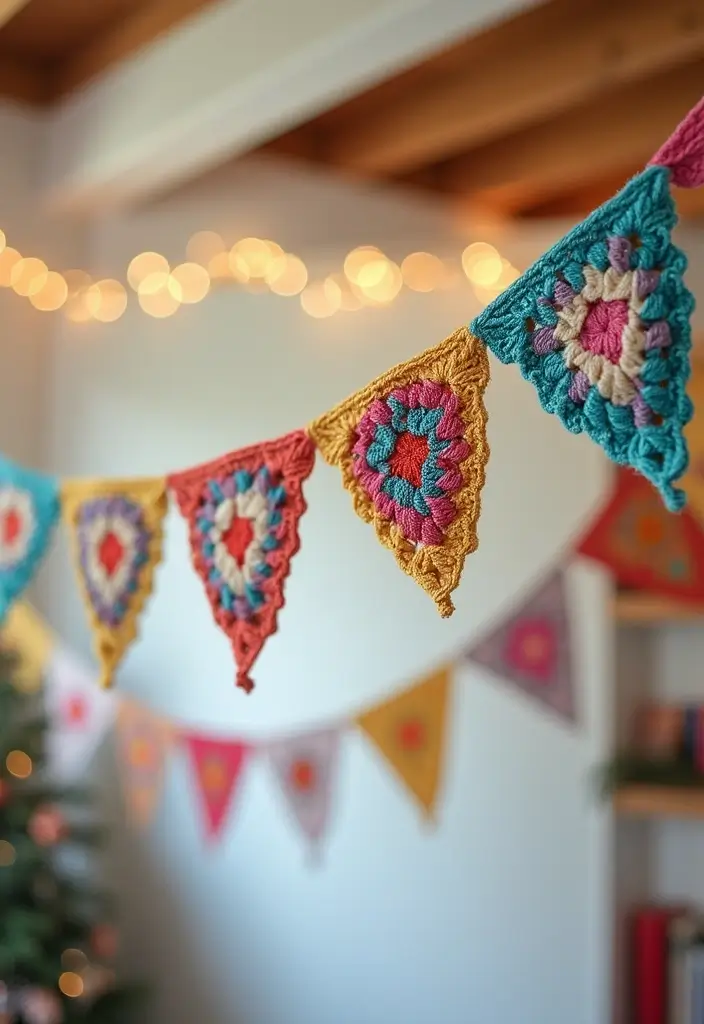 30 Creative Ideas on How to Crochet a Granny Square with Modern Color Combinations and Borders - 27. Granny Square Bunting