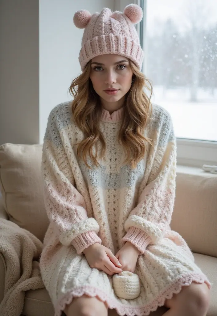 30 Crochet Baby Dress Free Pattern Inspirations with Charming and Easy Designs - 9. Cozy Winter Dress